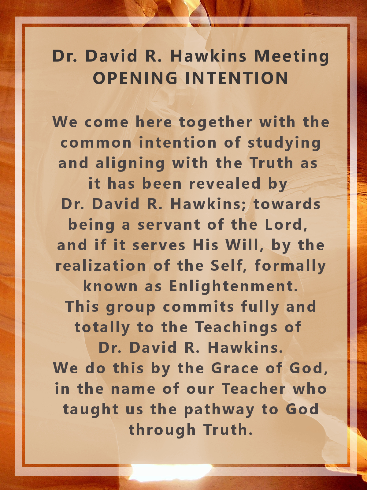 Opening intention